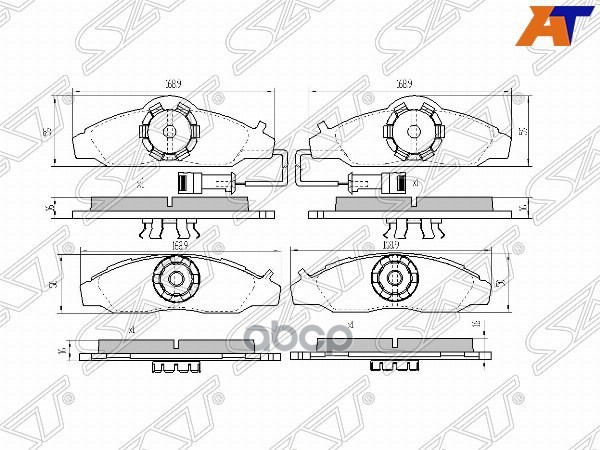 Колодки тормозные (Спереди) SsangYong Korando 83-06 / Musso 93-05 Sat арт. ST-4813005110