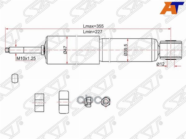 Амортизатор Toyota Lite Ace Noah 96-01 / Town Ace Noah 96-01 (Спереди/ Справа=Слева) Sat арт. ST-48500-29675