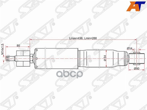 Амортизатор Передний Toyota Land Cruiser 100 98-07 Lh=Rh Sat арт. ST-48511-69545
