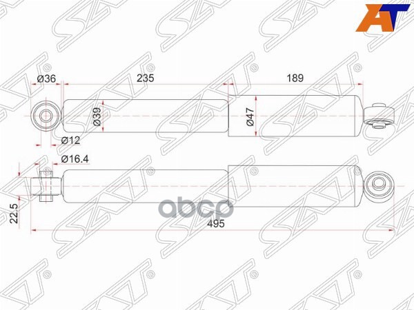 Амортизатор Задний Toyota Lite/Townace(Грузопассажирский) 2Wd 96-01 Lh=Rh Sat арт. ST-48531-28490
