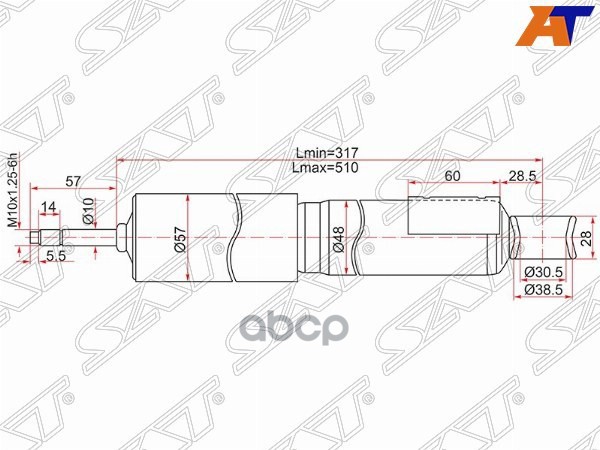 Амортизатор Задний Toyota Land Cruiser Prado 90/4Runner/Surf/Hilux 95-02 Lh=Rh Sat арт. ST-48531-69527