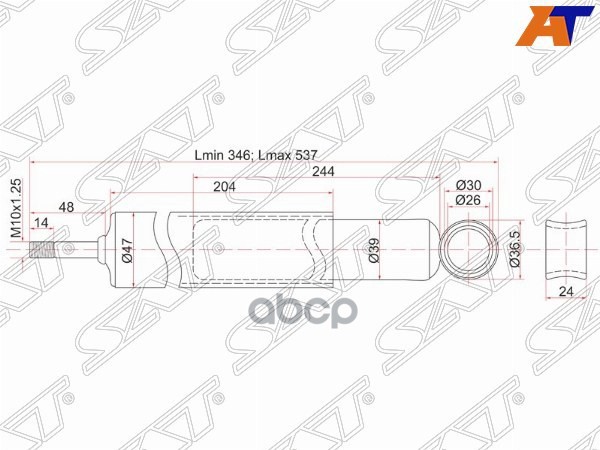 Амортизатор Задний Toyota Carina/Corona/Corolla/Sprinter 87-02 Lh=Rh Sat арт. ST-48531-80181