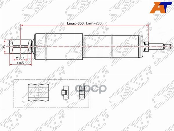 Амортизатор Задний (4Wd) Toyota Granvia/Grand Hiace/Regius/Touring Hiace 95-02 Lh=Rh Sat арт. ST-48531-80681