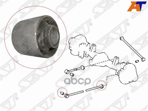 Сайлентблок рычага Toyota Land Cruiser (J80) 89-97 / Highlander 07-13 Sat арт. ST-48702-60040