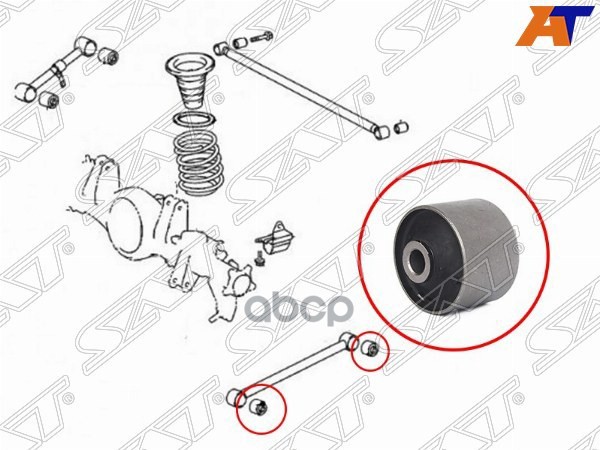 Сайлентблок заднего нижнего продольного рычага TOYOTA LAND CRUSER 200/LEXUS LX570 07/ SSANG YONG NEW Sat арт. ST4870260140