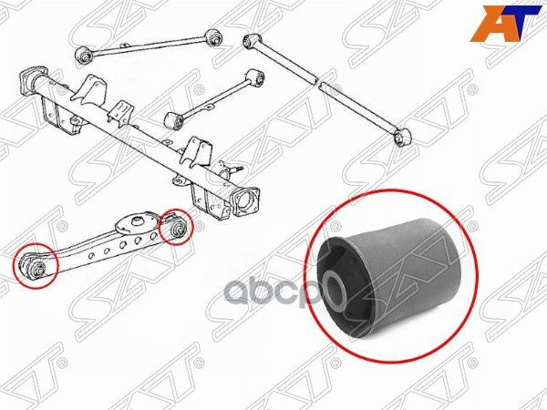 Сайлентблок заднего нижнего продольного рычага TOYOTA PROBOX/SUCCEED 02- Sat арт. ST4870452010