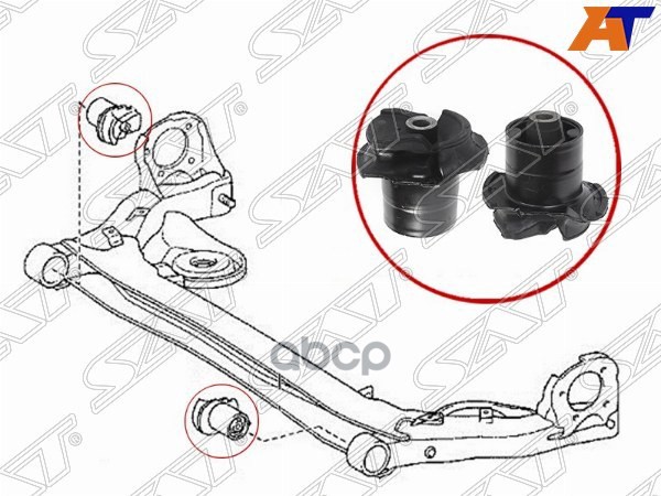 Сайлентблок балки Nissan Serena 05-10 / Toyota Ipsum 01-09 Sat арт. ST-48725-28091