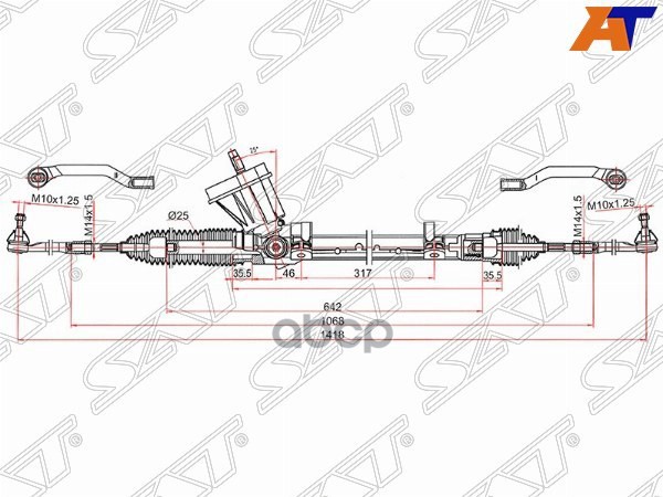 Рейка рулевая Renault Fluence 09-17 / Megane 08-16 Sat арт. ST-490010024R