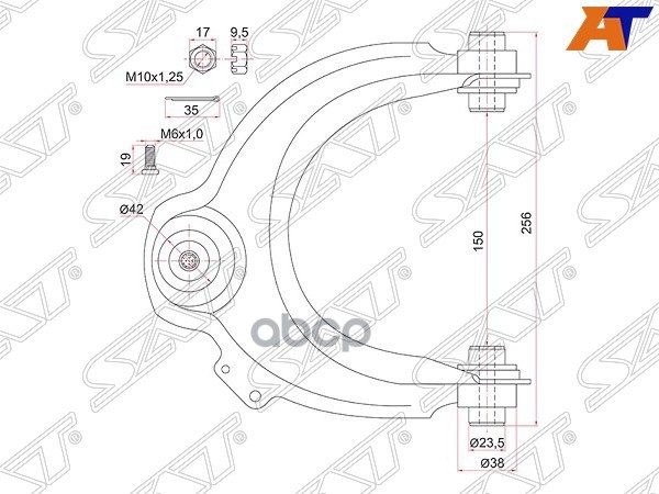 Рычаг подвески Honda Accord 02-13 / Acura TSX 03-08 (Сверху/ Спереди/ Справа) Sat арт. ST-51450-SDA-023