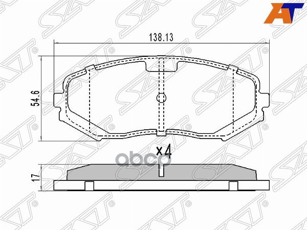 Колодки тормозные (Спереди) Suzuki Escudo 05-12 / Grand Vitara 05-16 Sat арт. ST-52200-65J00