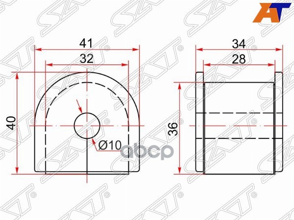 Втулка стабилизатора Honda HR-V 98-07 (Зад/ 10.00) Sat арт. ST-52315-S2J-951