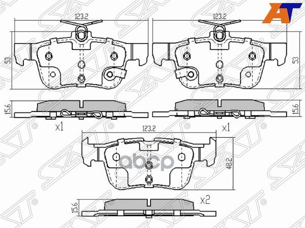 Колодки тормозные (Сзади) Ford Mondeo 14-19 / S-MAX 15- Sat арт. ST-5333787