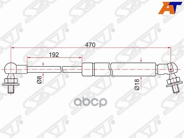 Амортизатор капота Toyota Mark II (X90) 92-96 / Chaser 92-96 (Справа=Слева) Sat арт. ST-53440-29075