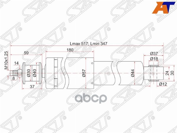 Амортизатор Передний Kia Bongo Iii/Hyundai Porter 4Wd 04- Lh=Rh Sat арт. ST-54300-4E400