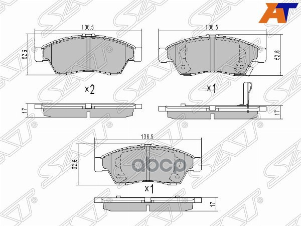 Колодки тормозные (Спереди) Suzuki Aerio 01-07 / Liana 01-07 Sat арт. ST-55810-54G61