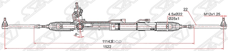 Рейка рулевая Hyundai Santa Fe 05-12 / Kia Sorento 09-21 Sat арт. ST-57700-2B210