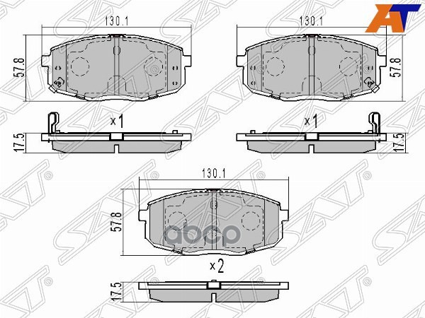 Колодки тормозные (Спереди) Hyundai Creta 15-20 / Kia Ceed 06-18 / Cerato 08-13 / Seltos 19-22 / Sou Sat арт. ST-58101-1HA10