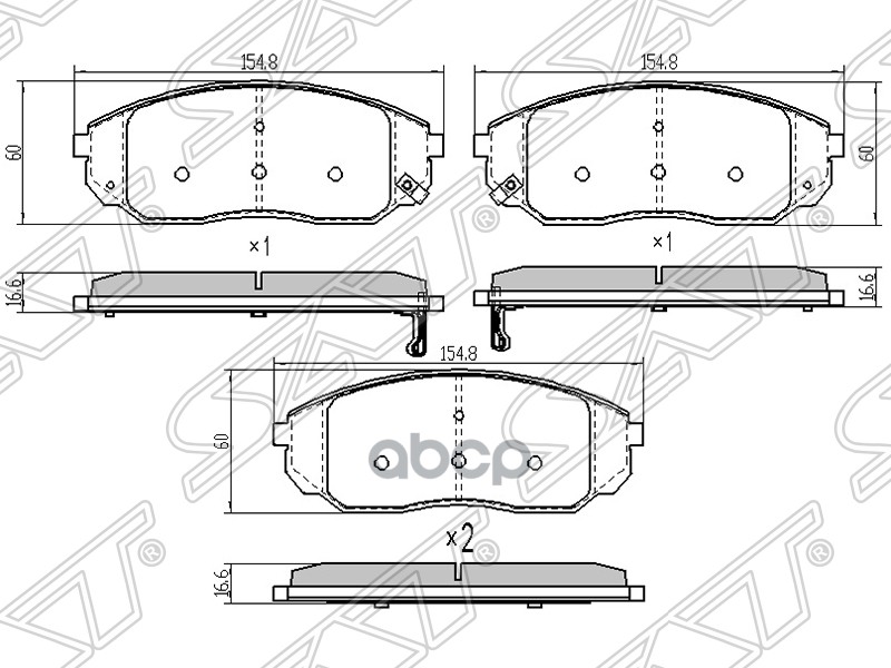 Колодки тормозные (Спереди) Hyundai Santa Fe 05-09 / Kia Sorento 02-13 Sat арт. ST-58101-3EE00