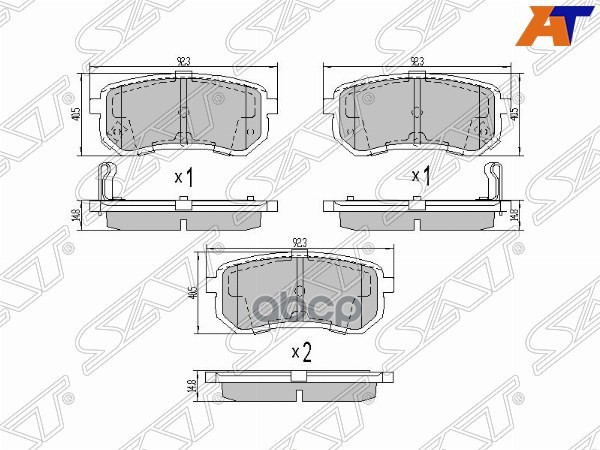 Колодки тормозные (Сзади) Hyundai i10 07-16 / Kia Picanto 03-15 Sat арт. ST-58302-0XA00