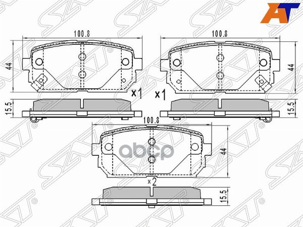Колодки Тормозные Зад Kia Carens 02- Sat арт. ST-58302-1DA00
