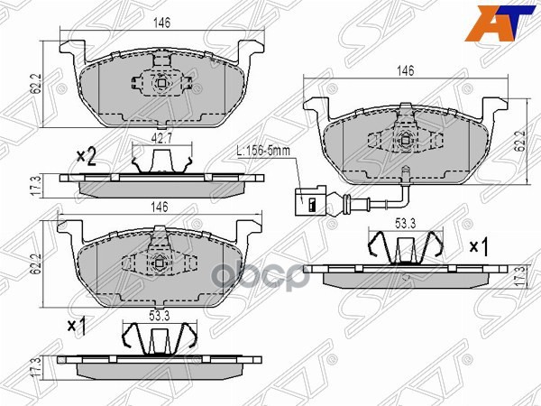 Колодки Тормозные Перед Vag Octavia/Golf Sat арт. ST-5Q0698151C