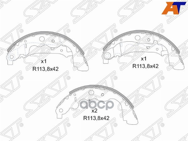 Колодки тормозные барабанные LADA Largus 12-21 / Nissan Almera 12-19 Sat арт. ST-6001549705