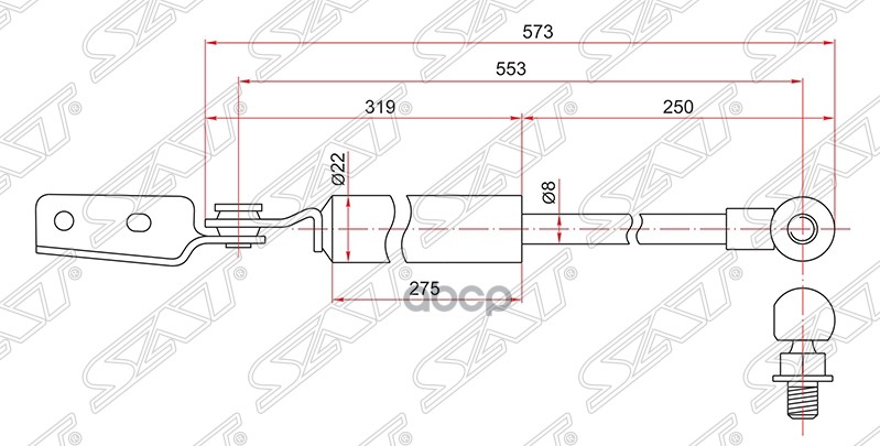 Амортизатор крышки багажника Subaru Forester 02-08 (Справа) Sat арт. ST-63269SA000