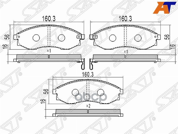 Колодки тормозные (Спереди) SsangYong Istana 95-04 Sat арт. ST-6614203021