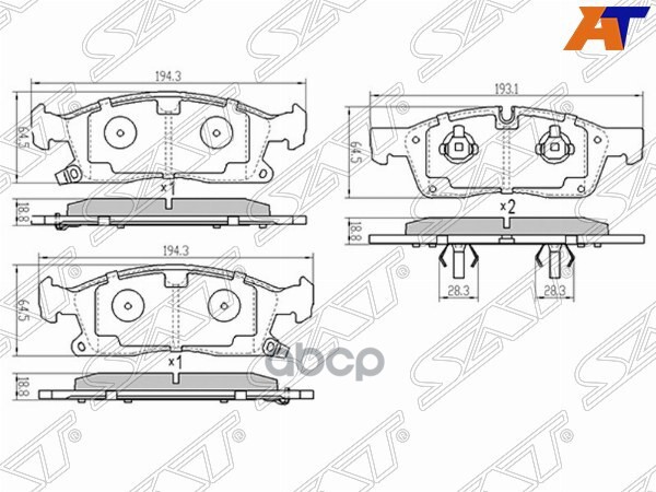 Колодки тормозные (Спереди) Mercedes-Benz M-Class 11-15 / GL-Class 09-12 Sat арт. ST-68052370AC