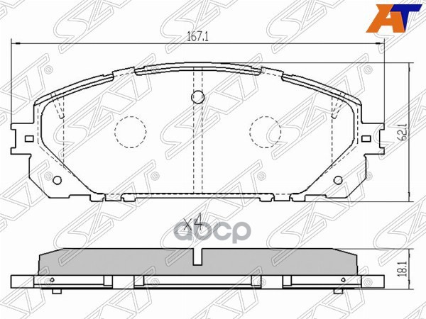 Колодки тормозные (Спереди) Jeep Cherokee 13-21 Sat арт. ST-68212327AA