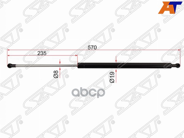 Амортизатор крышки багажника Toyota Probox 02- / Succeed 02-20 (Справа=Слева) Sat арт. ST-68960-69066