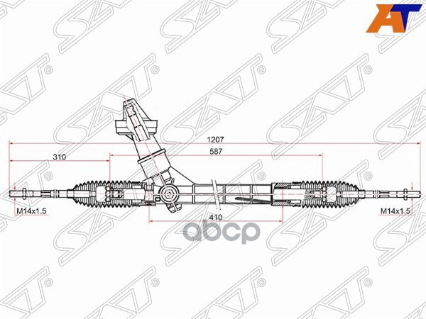 Рейка рулевая Skoda Rapid 12-20 / Volkswagen Polo 09-20 Sat арт. ST-6C1423057H
