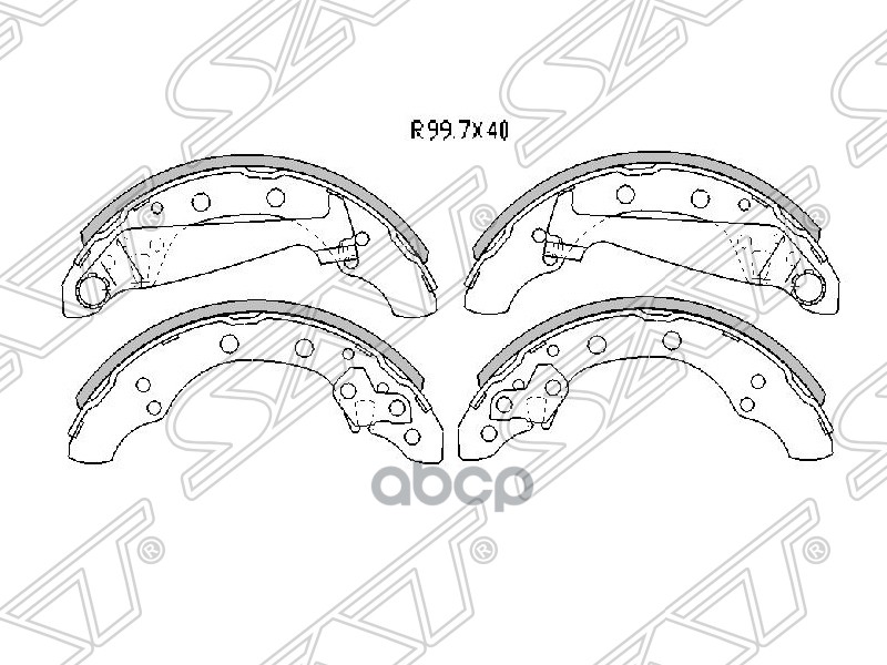 Колодки тормозные барабанные Skoda Rapid 20- / Volkswagen Golf 87-99 Sat арт. ST-6R0698525A