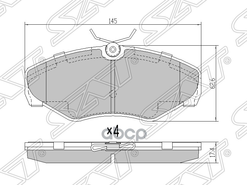 Колодки тормозные (Спереди) Nissan Primastar 02-06 / Opel Vivaro 01-06 Sat арт. ST-7701054771