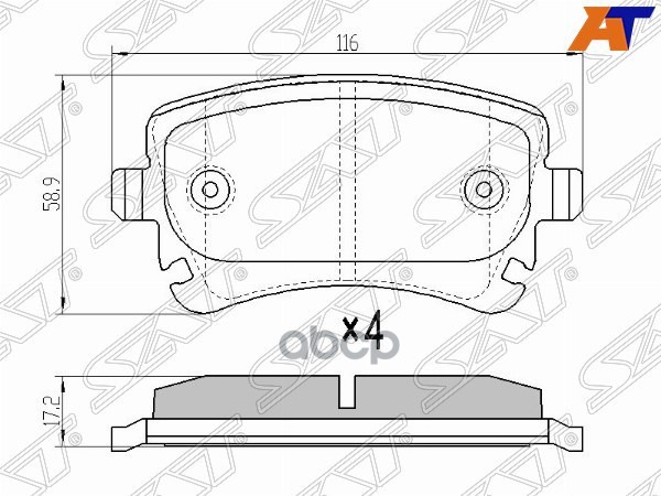 Колодки тормозные (Сзади) Audi A4 00-09 / A6 04-10 / A8 02-10 / Volkswagen Transporter 03- / Audi A6 Sat арт. ST-7H0698451A