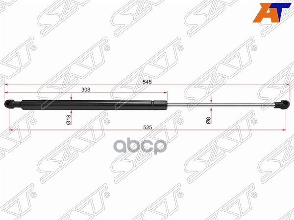 Амортизатор крышки багажника Citroen C4 Picasso 07-14 (Справа=Слева) Sat арт. ST-8731P1