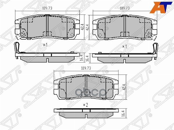 Колодки тормозные (Сзади) Great Wall Hover H3 10-16 / Hover H5 11-16 Sat арт. ST-897035266