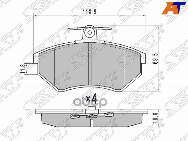 Колодки тормозные (Спереди) Audi A4 00-06 / Volkswagen Golf 87-99 / Passat 88-00 / Polo 94-01 / Audi Sat арт. ST-8D0698151L