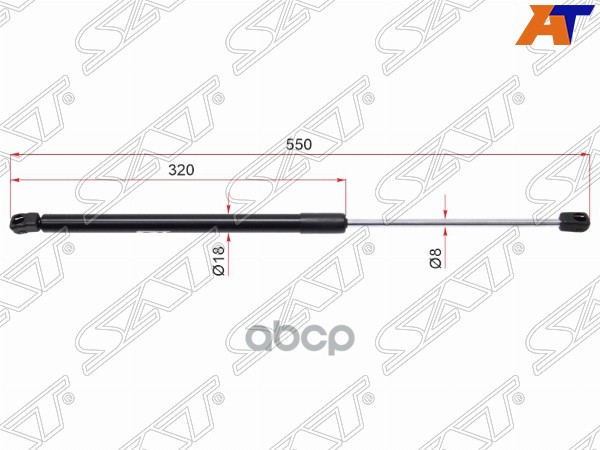 Амортизатор крышки багажника Audi A3 03-13 / RS3 11-12 (Справа=Слева) Sat арт. ST-8P4827552B