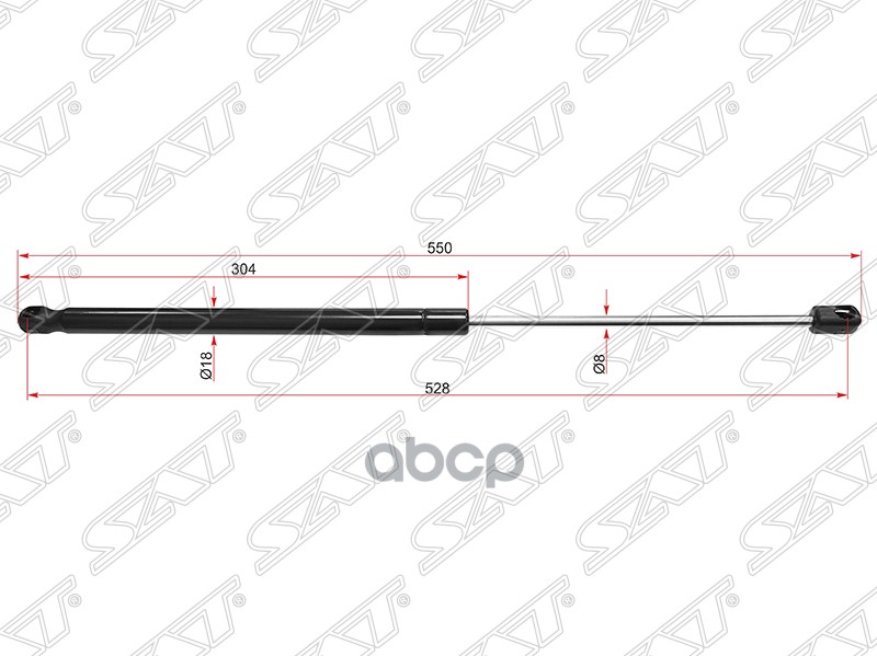 Амортизатор крышки багажника Nissan Qashqai 13-22 (Справа=Слева) Sat арт. ST-904504EA1A