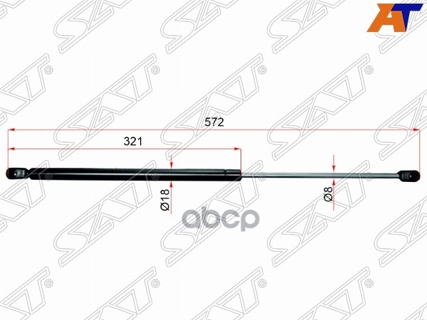 Амортизатор крышки багажника Nissan March 92-02 / Micra 92-03 (Справа=Слева) Sat арт. ST-90450-4F110