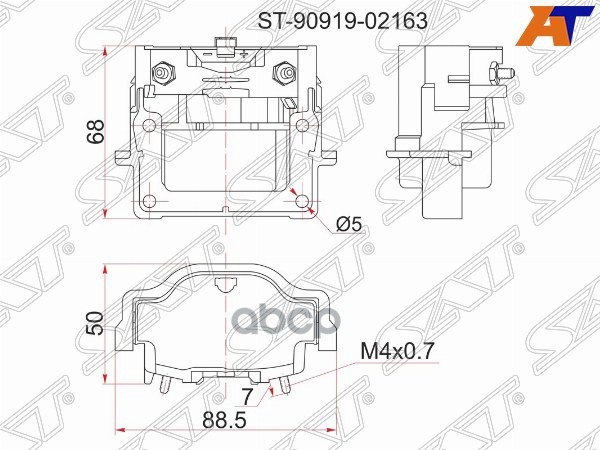 Катушка зажигания Toyota Caldina (T190,T210) 92-02 / Camry 91-01 2RZE;2RZFE;3E;3EE;3RZF;3RZFE;3SFE;4 Sat арт. ST-90919-02163