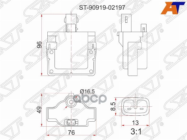 Катушка зажигания TOYOTA 3S/4S-FE SV3#/4# SX90 1JZ/2JZ-GE JZX9# JZS13#/14# 4A-GE AE10#/111 4E-FTE/5 Sat арт. ST9091902197