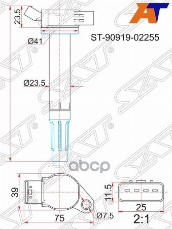 Катушка зажигания TOYOTA 2GRFE 08- Sat арт. ST-90919-02255