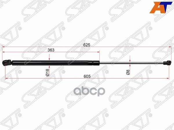 Амортизатор крышки багажника Chevrolet Cruze 09-15 (Справа=Слева) Sat арт. ST-95472696