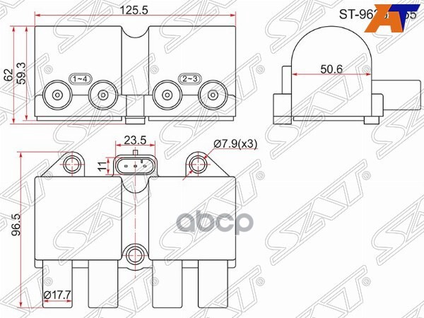 Катушка зажигания Chevrolet Aveo 02-15 / Captiva 06-11 F14D3;F15S3;L14;L95;T18SED Sat арт. ST-96253555