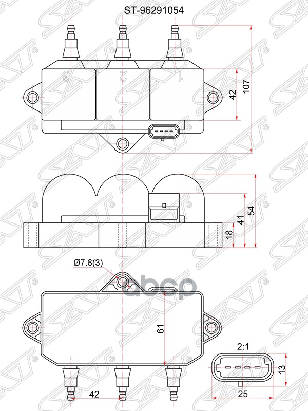 Катушка зажигания GENERAL MOTORS SPARK/MATIZ M250 (модуль) Sat арт. ST-96291054