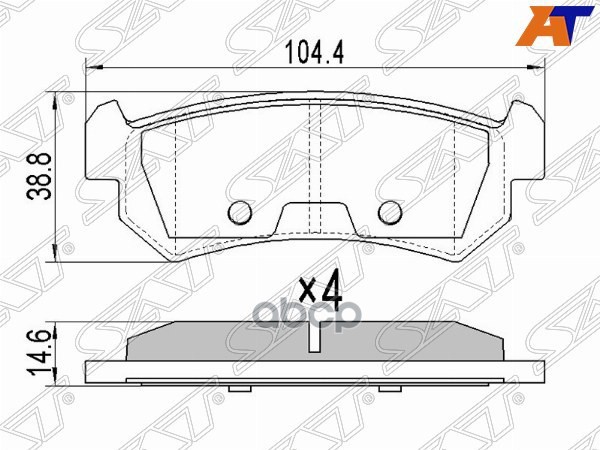 Колодки тормозные (Сзади) Chevrolet Lacetti 04-13 / Daewoo Nubira 97-05 Sat арт. ST-96405131