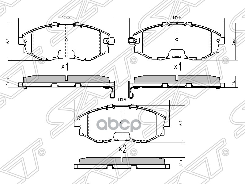 Колодки тормозные (Спереди) Chevrolet Epica 06-09 / Daewoo Tosca 06-11 Sat арт. ST-96952179