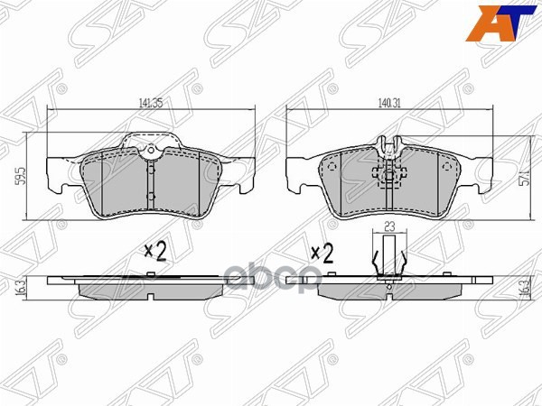 Колодки тормозные (Сзади) Mercedes-Benz E-Class 02-17 / S-Class 98-13 / CL-Class 99-06 / SL-Class 01 Sat арт. ST-A0004230230